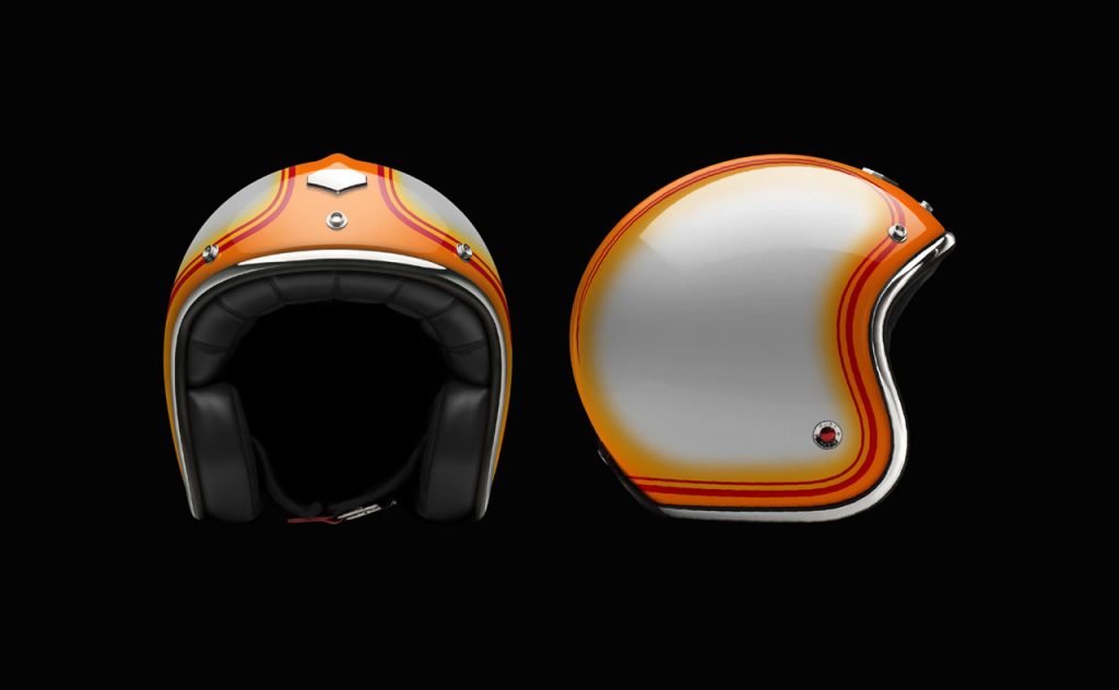 Munich 90 Collection Orange and Silver Helmet without visor