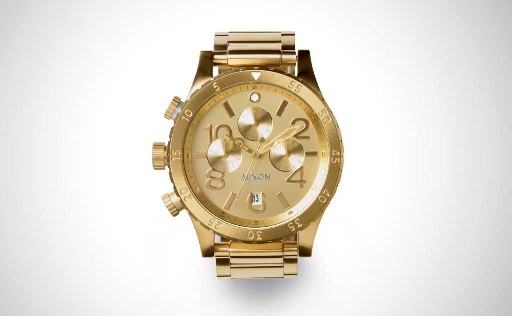 Nixon 48-20 Chrono Watch in All Gold