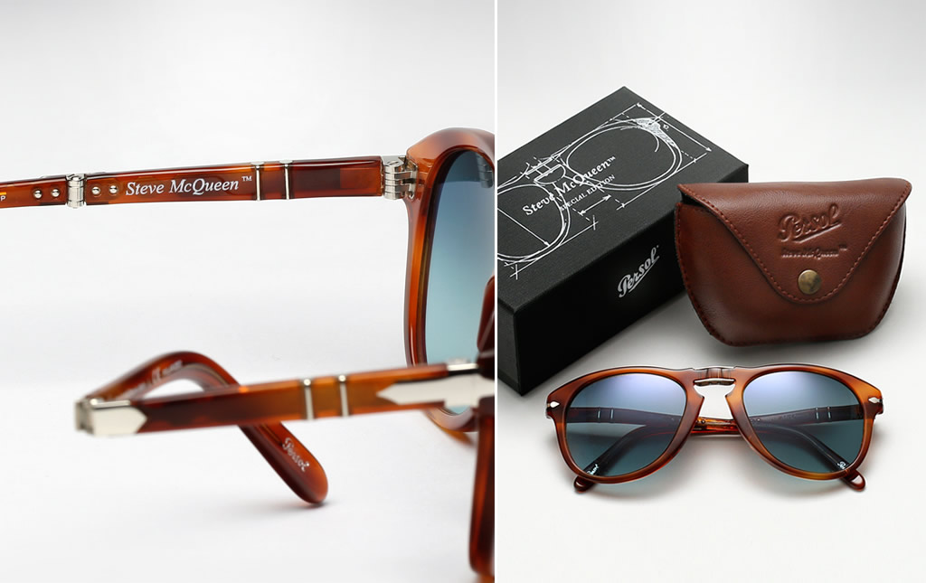 Persol 714 Steve McQueen Sunglasses folding with leather case and special edition box