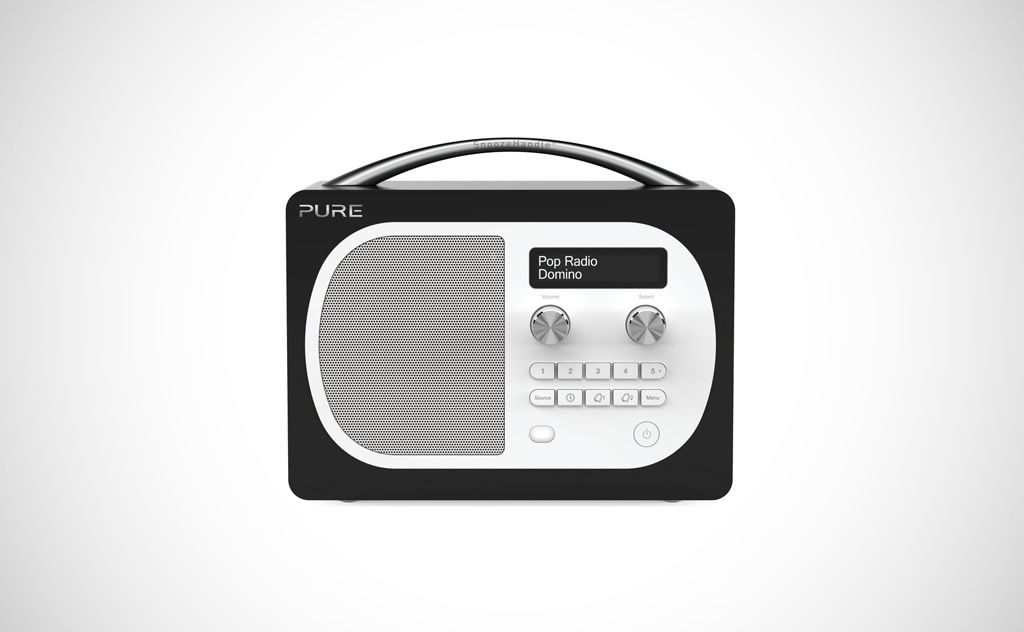 Pure Evoke Radio with Bluetooth in black front view