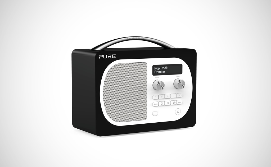 Pure Evoke Radio with Bluetooth in black side view