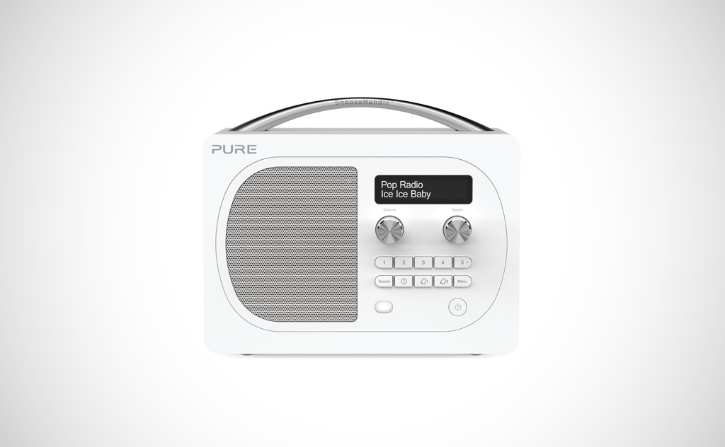 Pure Evoke Radio with Bluetooth in white front view