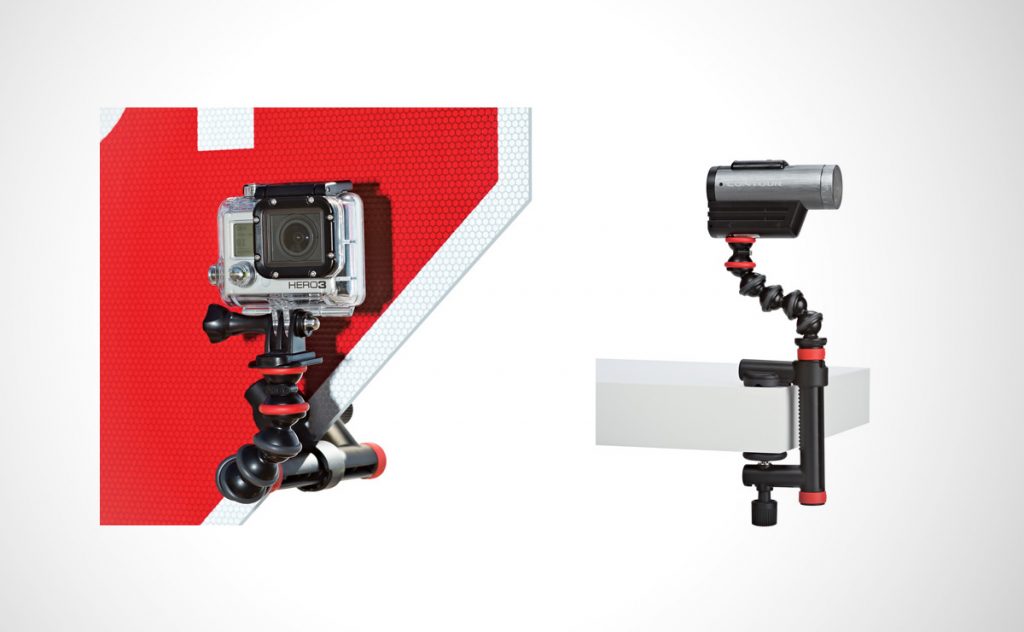 JOBY Action Clamp & GorillaPod Arm on stop sign and side view