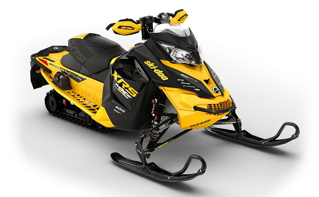 Ski-Doo MX Z X-RS Snowmobile front and side aerial