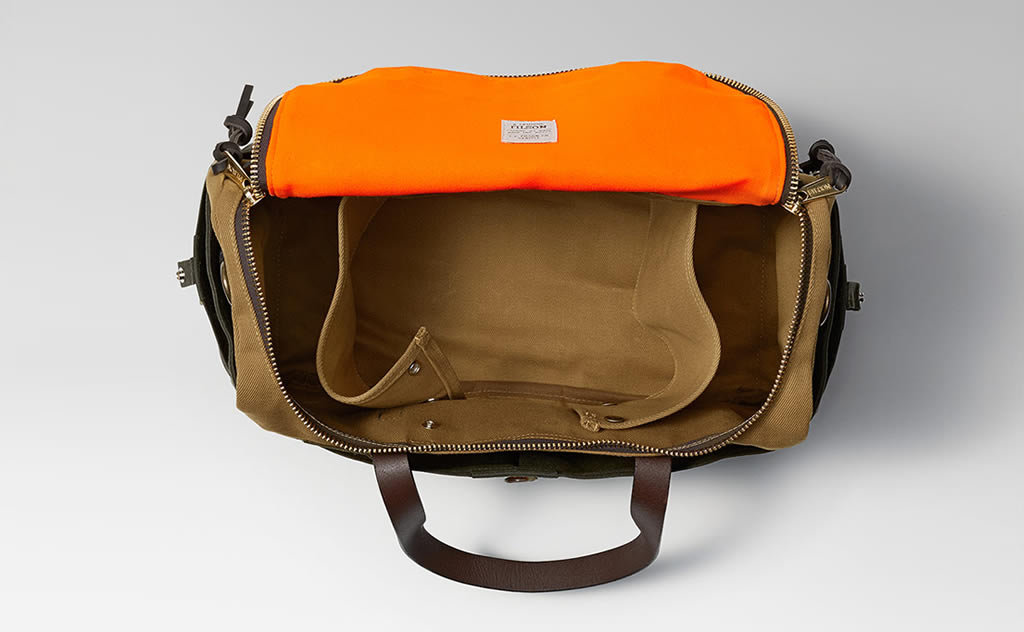 Filson Original Sportsman Bag tan and orange, top