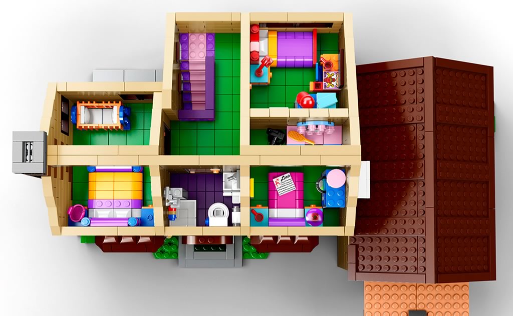 The Simpsons Lego House Inside Top View