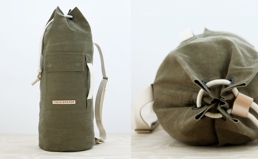 Waxed Cylinder Bag by Thisispaper