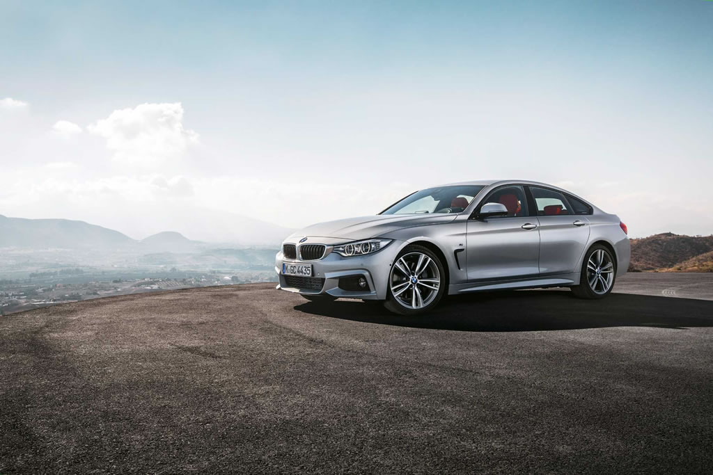 BMW 4-Series Gran Coupe in silver, front and side